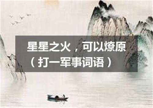 星星之火，可以燎原（打一军事词语）