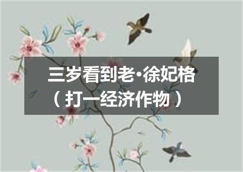 三岁看到老·徐妃格（打一经济作物）