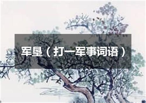 军垦（打一军事词语）