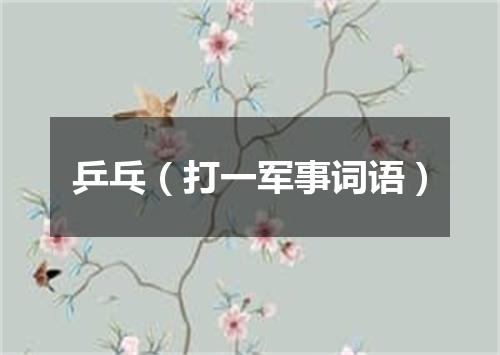 乒乓（打一军事词语）