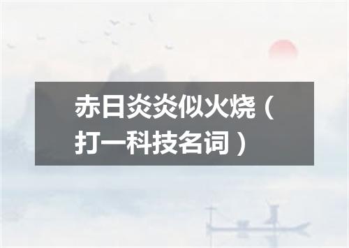 赤日炎炎似火烧（打一科技名词）
