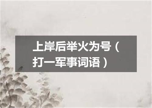 上岸后举火为号（打一军事词语）