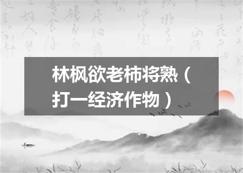 林枫欲老柿将熟（打一经济作物）