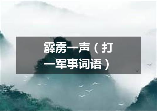霹雳一声（打一军事词语）