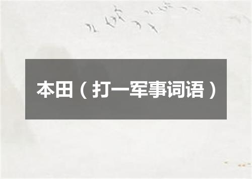 本田（打一军事词语）