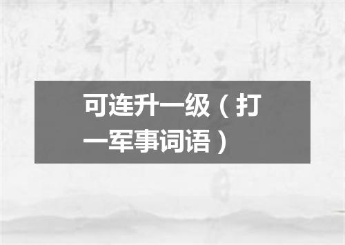 可连升一级（打一军事词语）