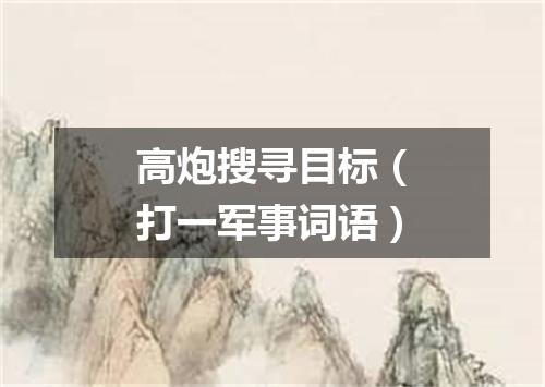 高炮搜寻目标（打一军事词语）
