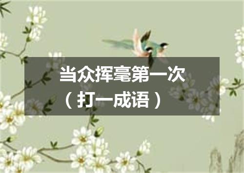 当众挥毫第一次（打一成语）