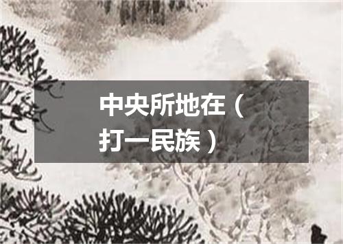 中央所地在（打一民族）