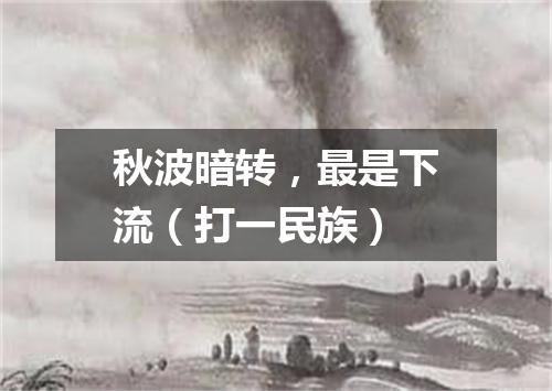 秋波暗转，最是下流（打一民族）