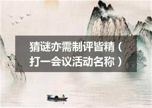 猜谜亦需制评皆精（打一会议活动名称）
