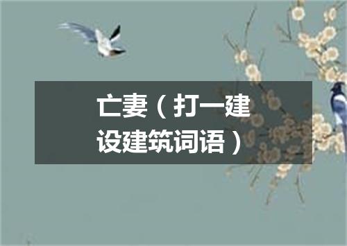 亡妻（打一建设建筑词语）