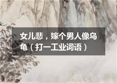 女儿悲，嫁个男人像乌龟（打一工业词语）