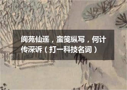阆苑仙遥，蛮笺纵写，何计传深诉（打一科技名词）