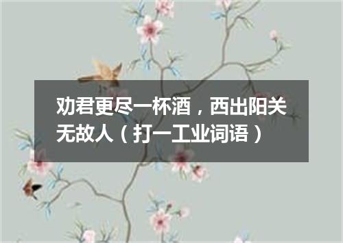 劝君更尽一杯酒，西出阳关无故人（打一工业词语）