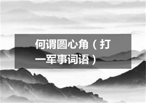 何谓圆心角（打一军事词语）