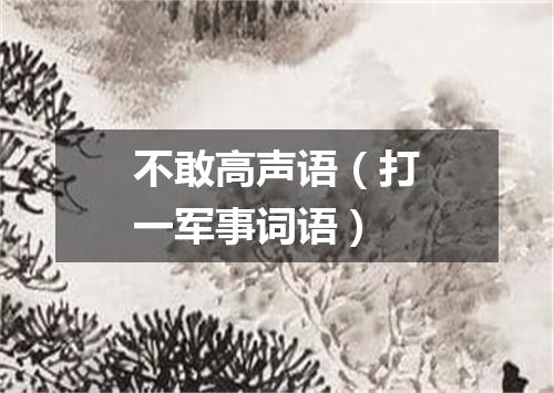 不敢高声语（打一军事词语）