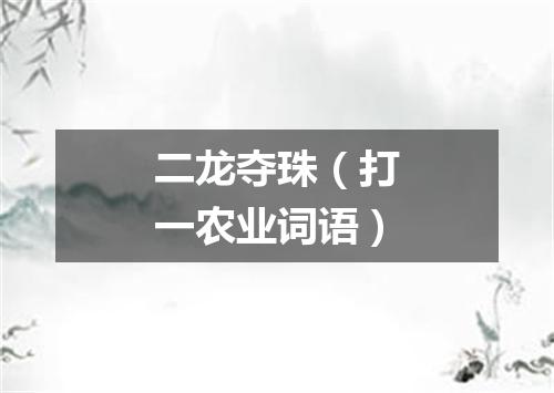 二龙夺珠（打一农业词语）
