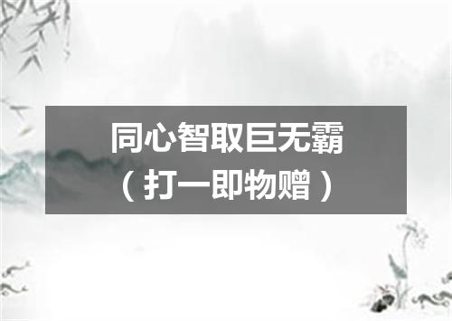 同心智取巨无霸（打一即物赠）