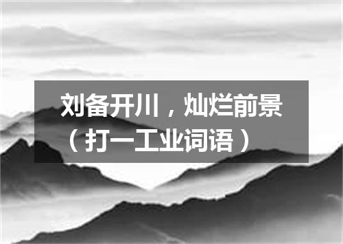 刘备开川，灿烂前景（打一工业词语）