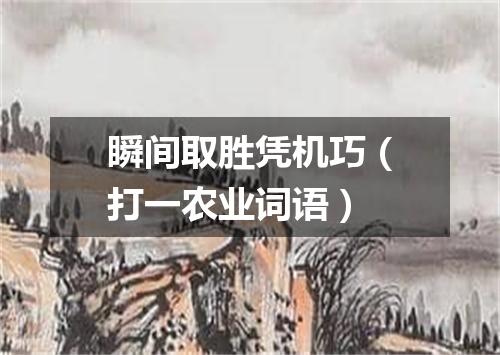 瞬间取胜凭机巧（打一农业词语）