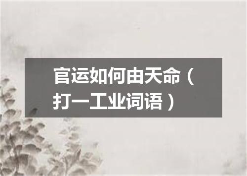 官运如何由天命（打一工业词语）