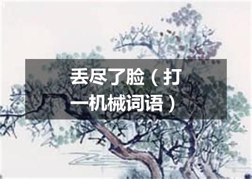 丢尽了脸（打一机械词语）