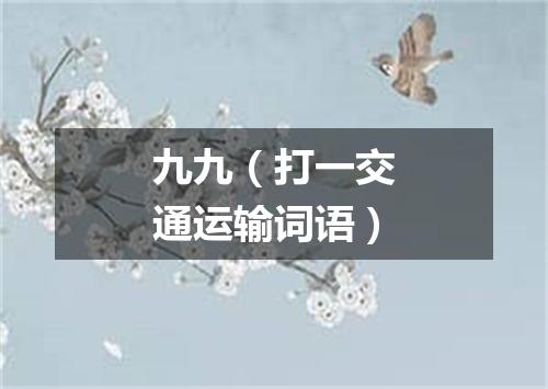 九九（打一交通运输词语）