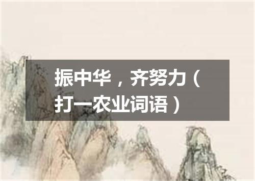 振中华，齐努力（打一农业词语）