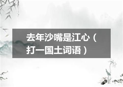 去年沙嘴是江心（打一国土词语）