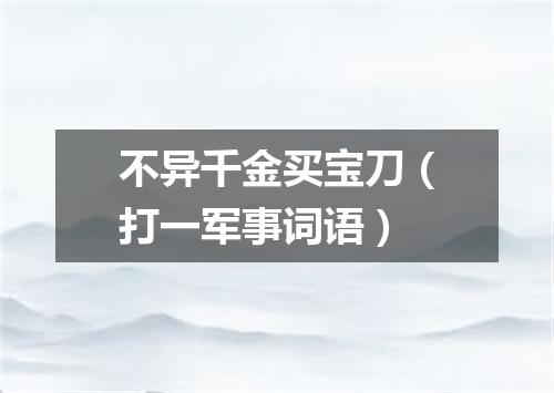 不异千金买宝刀（打一军事词语）