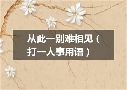 从此一别难相见（打一人事用语）