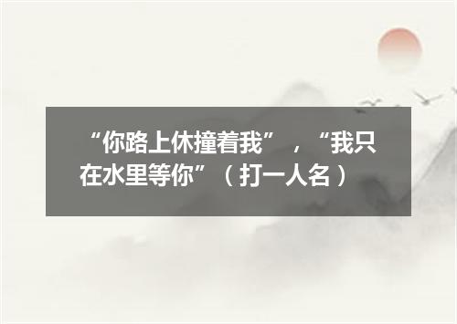 “你路上休撞着我”，“我只在水里等你”（打一人名）
