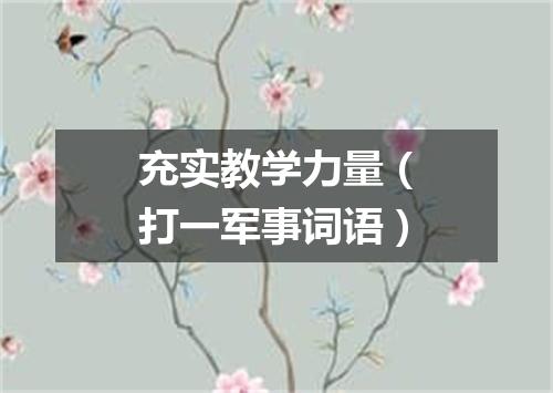 充实教学力量（打一军事词语）