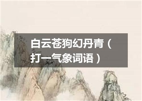 白云苍狗幻丹青（打一气象词语）