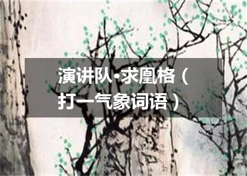 演讲队·求凰格（打一气象词语）