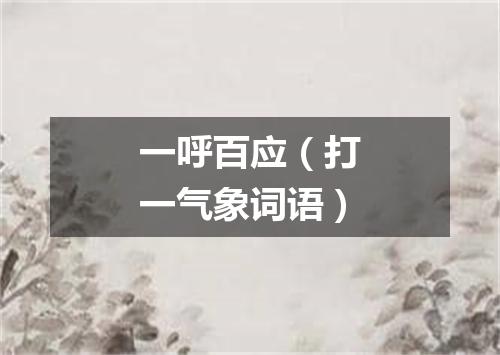一呼百应（打一气象词语）