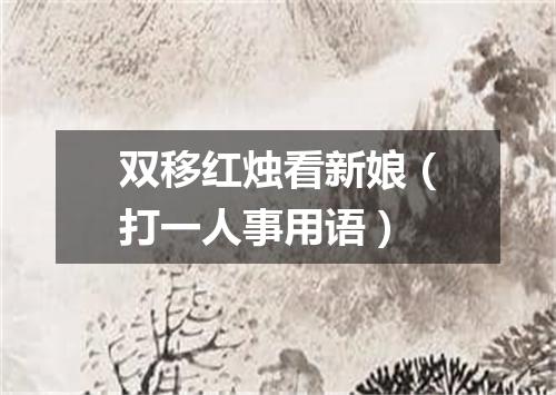 双移红烛看新娘（打一人事用语）