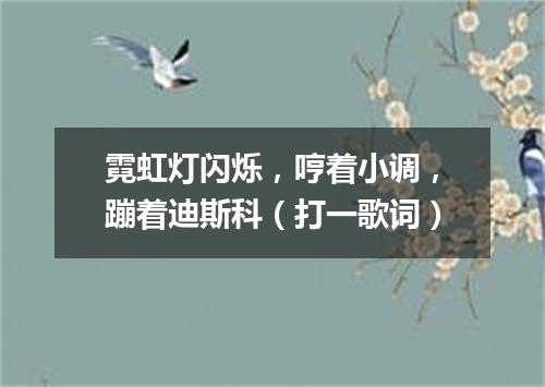 霓虹灯闪烁，哼着小调，蹦着迪斯科（打一歌词）