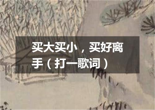 买大买小，买好离手（打一歌词）
