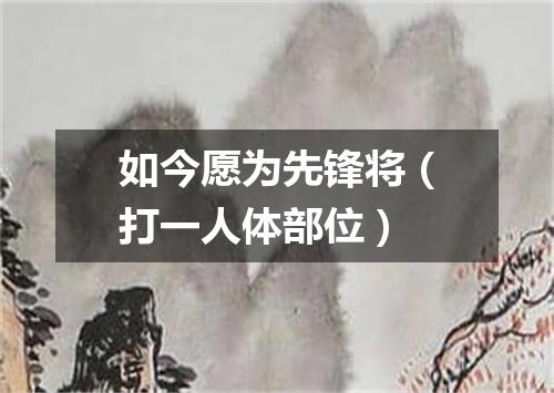 如今愿为先锋将（打一人体部位）