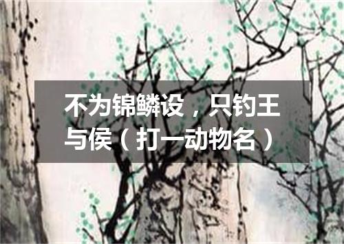 不为锦鳞设，只钓王与侯（打一动物名）