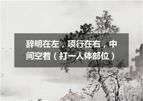 辞明在左，项行在右，中间空着（打一人体部位）