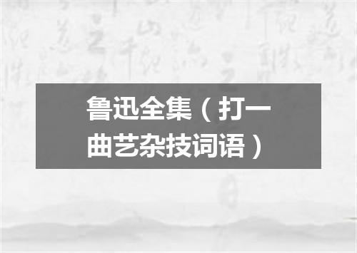 鲁迅全集（打一曲艺杂技词语）