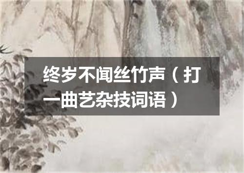 终岁不闻丝竹声（打一曲艺杂技词语）