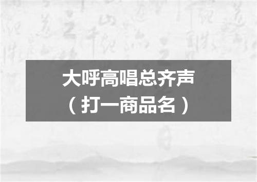 大呼高唱总齐声（打一商品名）