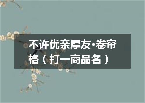 不许优亲厚友·卷帘格（打一商品名）