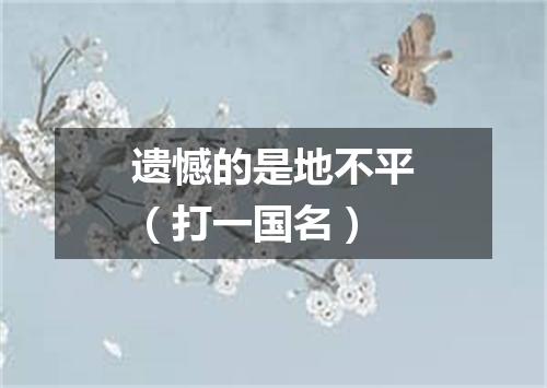 遗憾的是地不平（打一国名）