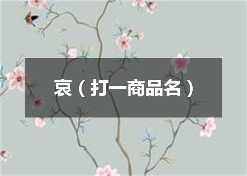 哀（打一商品名）