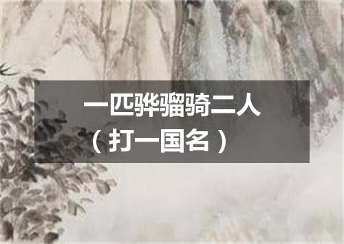 一匹骅骝骑二人（打一国名）
